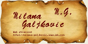 Milana Galjković vizit kartica